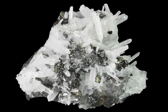 Quartz, Sphalerite & Pyrite Crystal Association - Peru #141848